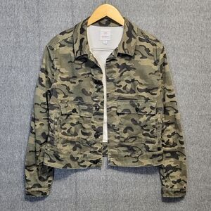 LuLaRoe Camo Denim Jean Jacket M